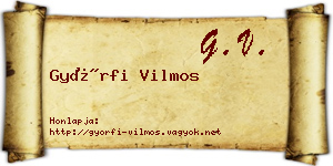 Győrfi Vilmos névjegykártya